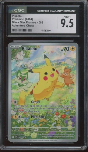 2024 Pokemon Black Star Promo Adventure Chest #088 Pikachu Mint+ CGC 9.5