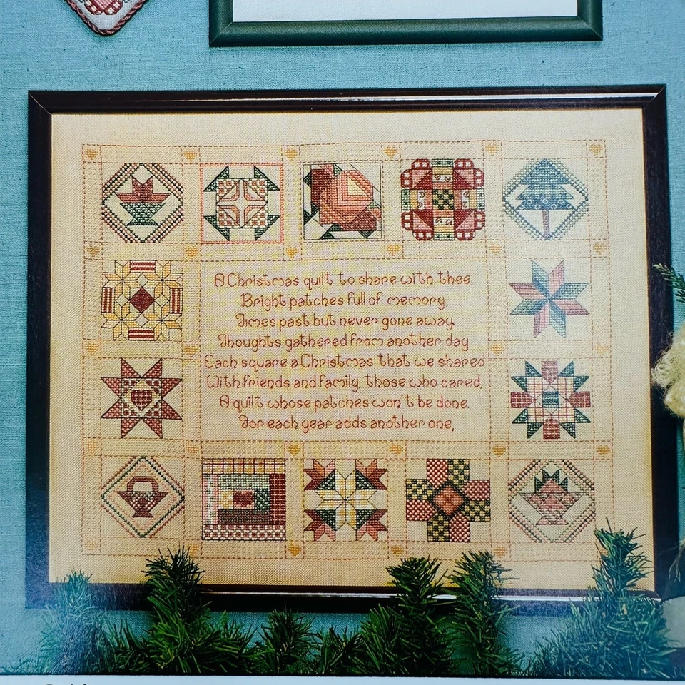 Heartstrings Pat Thode "A Homespun Holiday" Counted Cross Stitch Christmas Quilt - Image 2 of 4