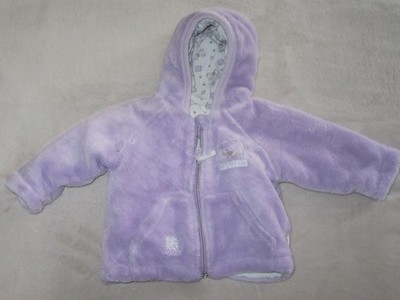 Süße gefütterte Jacke in lila mit Kapuze für Mädchen, Gr. 68 von My Little Bear