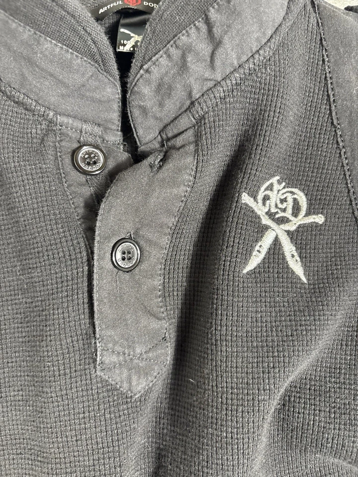 Artful Dodger Mens Long Sleeve Button Up Waffle Knit Shirt - Image 3 of 4