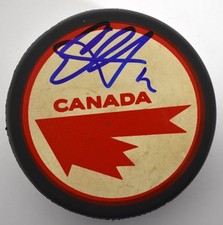 Eric Staal Signed Team Canada Logo Hockey Puck Autograph Signature