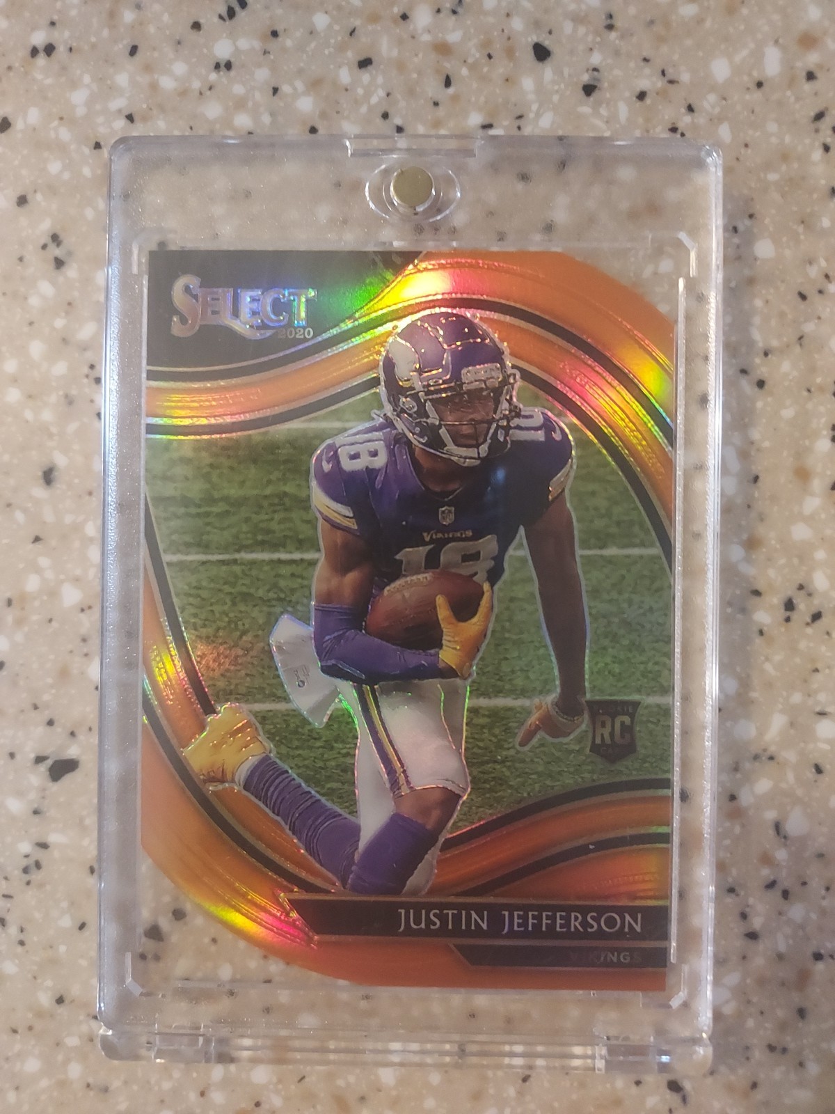 2020 Panini Select Justin Jefferson RC Orange Prizm Die Cut Field Level #361
