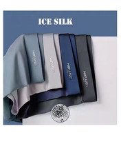 4 Pack Men Ice Silk Boxers Breathable Underwear Soft Thin Shorts Thin Panties