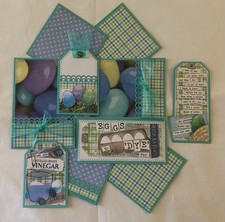EGGS TO DYE FOR "Easter"Premade Scrapbook Page Mat Set SEWN