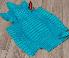 Turquoise Genuine Caiman Crocodile belly Hide Leather Skin alligator Croc 632