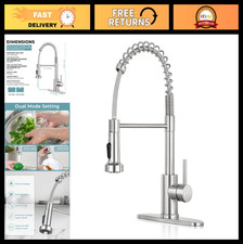Stainless Steel Kitchen Faucet with Pull Down Sprayer Deck Plate - Commercial