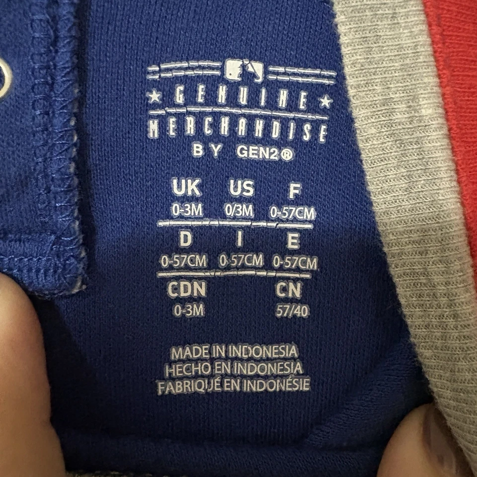 Body de bebé Chicago Cubs 0-3M MLB mercancía genuina manga larga una pieza Foto 3 de 3