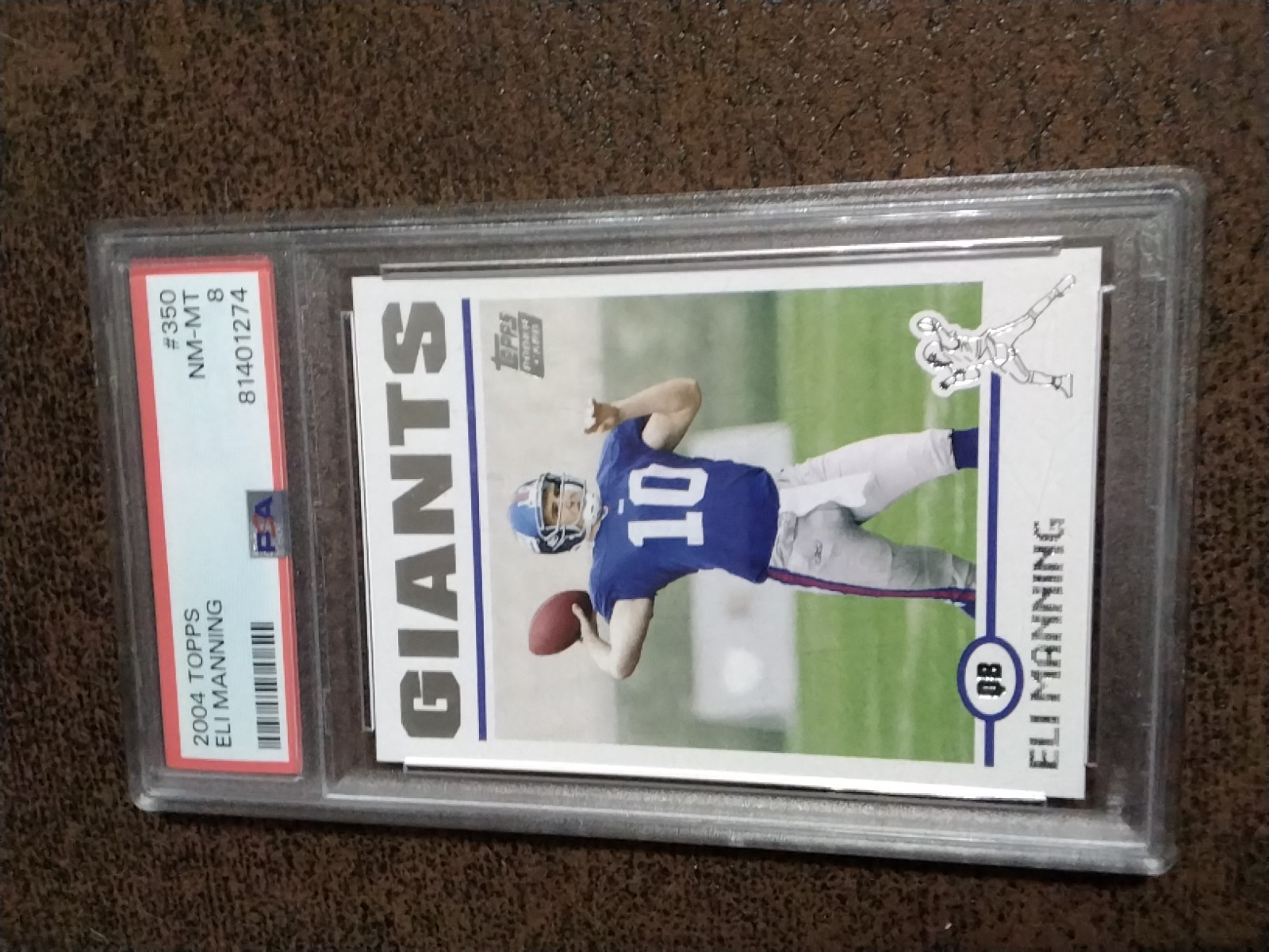 2004 TOPPS #350 ELI MANNING *RC* GIANTS PSA NM-MT 8