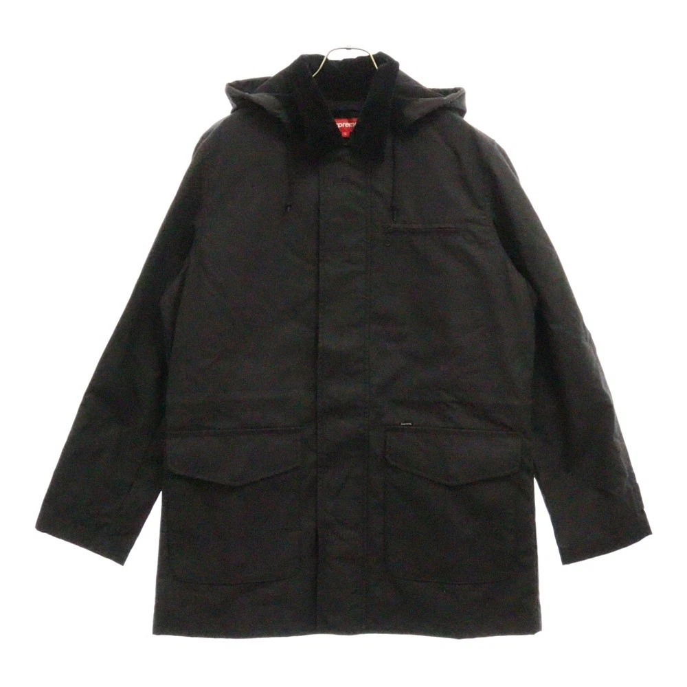 Manteau de grange en cire sèche SUPREME Supreme 14AW col velours côtelé cire sèche manteau de grange noir
