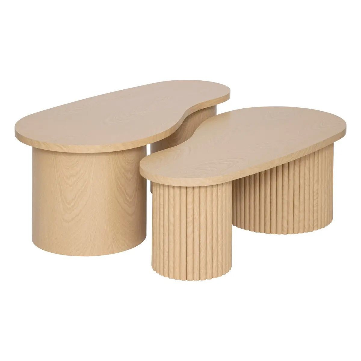 Tables basses Soleya gigognes 99cm en bois massif naturel de salon