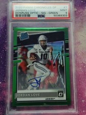 2020 Chronicles Draft Picks Donruss Optic #7 Jordan Love Green Auto 5/5 PSA 9