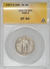 1917-S TYPE 2 STANDING LIBERTY QUARTER ANACS XF40