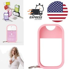 Hand Sanitizer Mist Case 1 FL OZ Silicone Keyring Bubblegum Pink Accessory