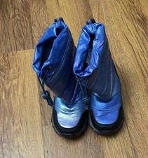 Lands End Youth 9 Blue Snow Boots Waterproof Insulated Winter EU 25