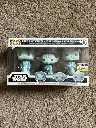 Funko POP Star Wars Force Ghost 3-Pack Anakin, Yoda, Obi-Wan Kenobi GITD Amazon
