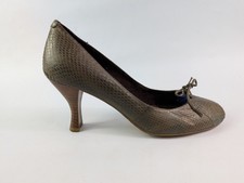 Armando D'alessandro Marrone Stampa Serpente Pelle Tacchi Uk 5 Eu 38