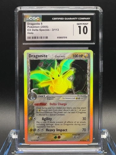 CGC 10 GEM MINT 💎 - Dragonite 3/113 Delta Species Holo - 2005 Pokemon