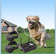 100% Wireless Dog Fence Pet Containment System 2 Collars for 100-990ft Coverage