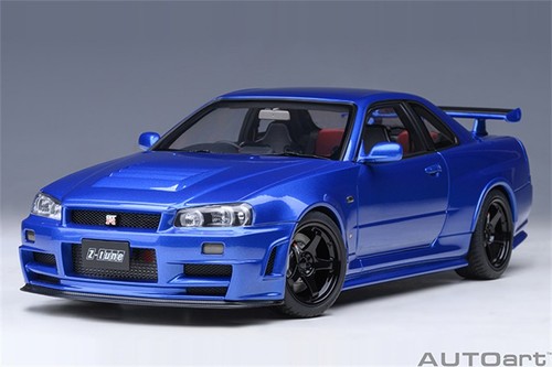 AUTOart 1/18 Nissan Nismo GT-R R34 Z-TUNE Diecast Car Model Silver Blue Black - Picture 38 of 60