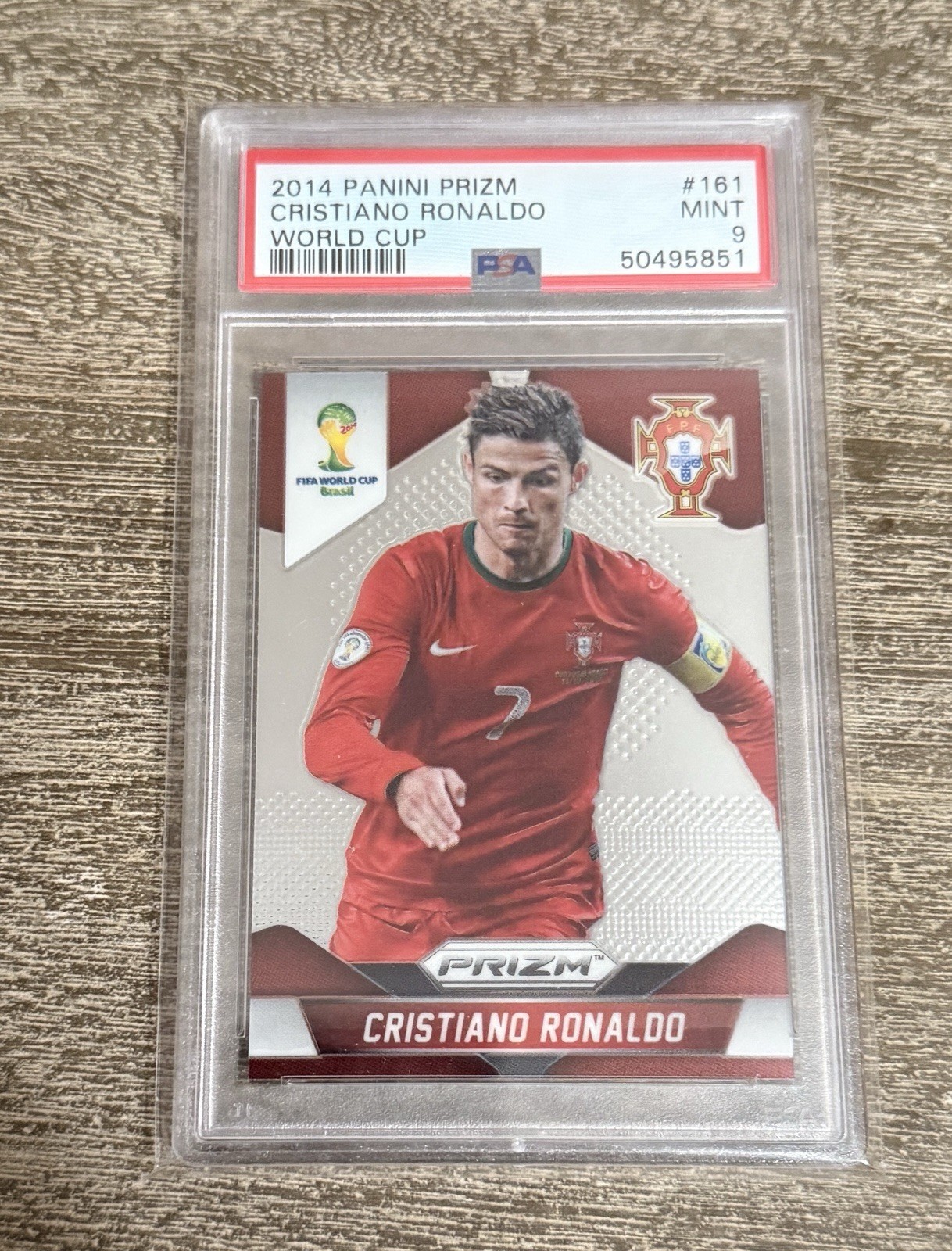 2014 Panini Prizm World Cup Cristiano Ronaldo #161 Base Prizm World Cup PSA 9