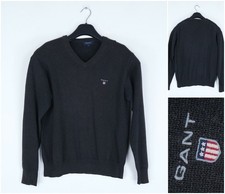 Mens GANT Charcoal Jumper Medium Size Grey Pullover Sweater
