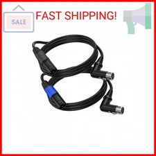 LanSenSu Right Angle XLR to Straight XLR Plug Cable, 90-Degree Female to Straigh