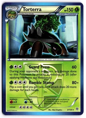 Pokemon TCG Torterra (Team Plasma) 3/135 Plasma Storm Rare NM