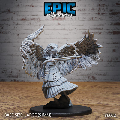 D&D Miniature -Eagle Spirit Shaman Shooting Large 3D Model Print DnD Figur Druck