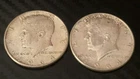Lot 2 ,1964 Silver Kennedy US 50c Half Dollar - 90% Silver!!