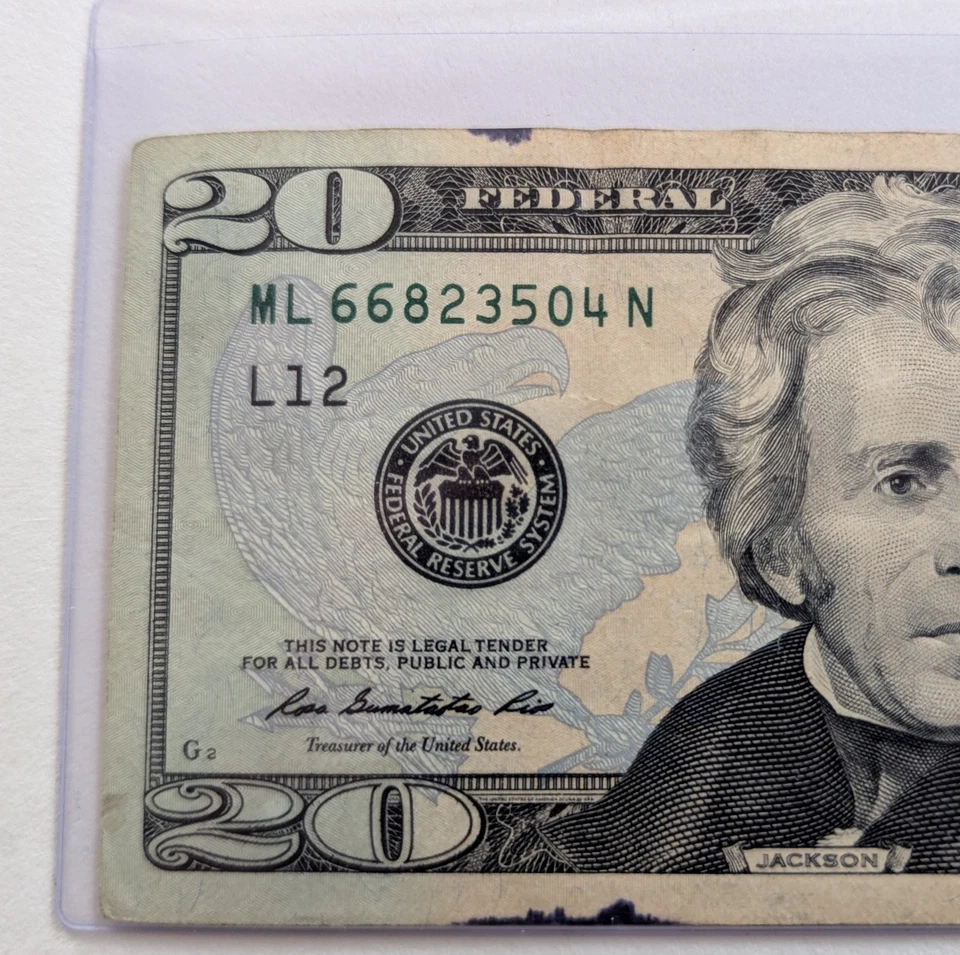 US Twenty Dollars, 2013, $20 Multiple Ink Errors  - Image 3 of 4