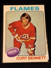 1975-76 Topps Hockey - #8 Curt Bennett - Atlanta Flames VG-EX Condition 