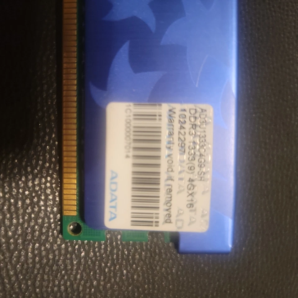 UNTESTED ADATA DDR3-1333MHz Memory, 4gb SO-DIMM Desktop RAM Kit AD3U1333C4G9-SH - Image 2 of 3