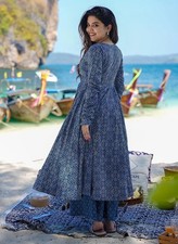 Gosriki Women'S Rayon Viscose Anarkali Printed Kurta With Palazzo  Dupatta ...