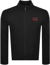 Hugo Boss Mens Cotton Saggy Gray Full Zip Drawstring Hoodie Jacket New