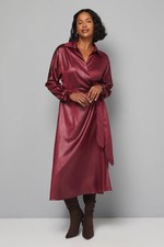 Wallis Burgundy Wrap Dress Womens Daywear Dresses