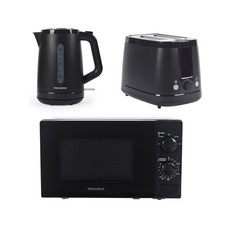 Progress 3-Piece Kitchen Set – Manual Microwave, 1.7L Kettle, 2-Slice Toaster