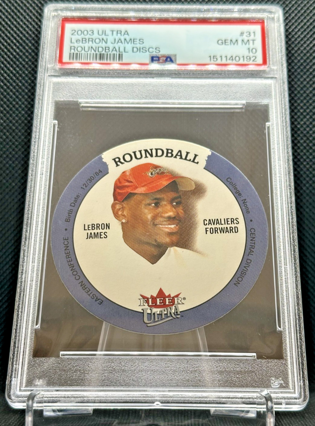 2003 Ultra LeBron James ROUNDBALL DISCS Rookie RARE PSA 10 GEM MINT RC LOW POP!