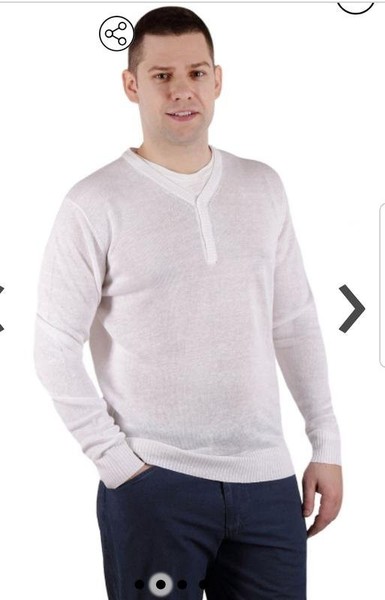 Men Karl Lagerfeld Sweater Grey Linen 44 / XXL /