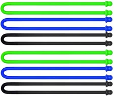 6Pcs 12-Inch Silicone Cable Tie, Steel-Core Twist Ties, Reusable Rubber Straps f