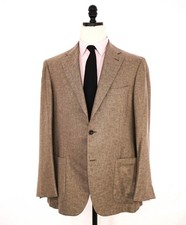  2,395 CANALI - "KEI" CASHMERE / SILK Neutral Brown Coat / Blazer - 44R