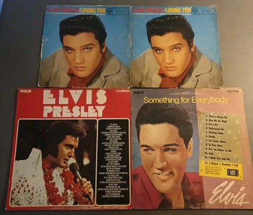 Job lot of Elvis Preseley LPs 10" 7" Singles Album Covers for Art Craft Projects