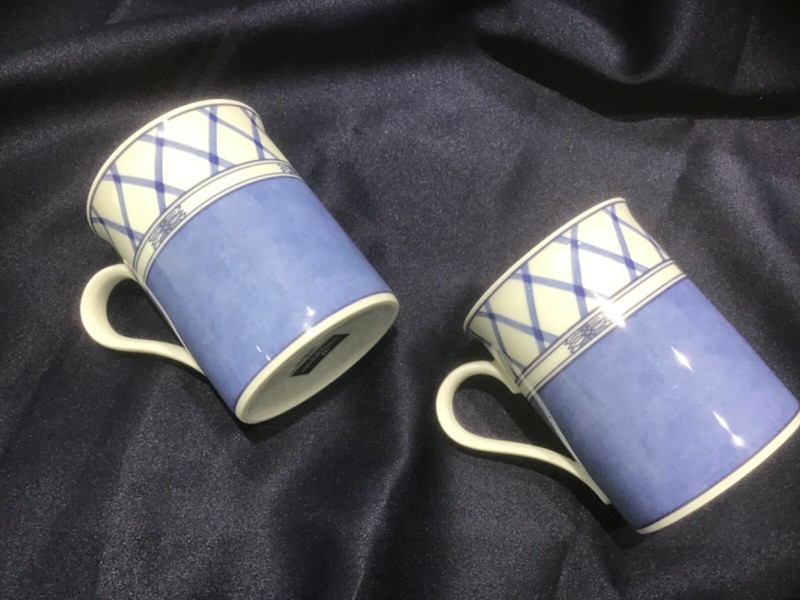 2 WEDGWOOD SCANDIC BLUE COPENHAGEN MUGS EXCELLENT!!