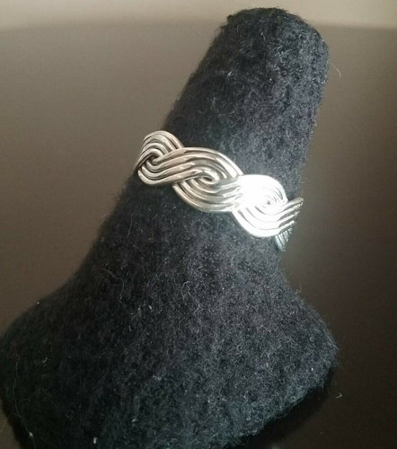 Anillo de banda trenzada de plata esterlina Erick's talla 7,5 Taxco.925 - Imagen 3 de 8