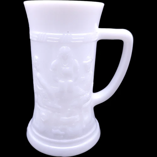 Federal Glass Milkglass Tavern Scene Beer Stein