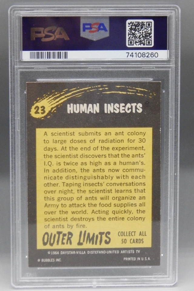 1964 vintage Topps OUTER LIMITS trading card #23 Zanti Misfits psa 5 Rare! - Image 2 of 3