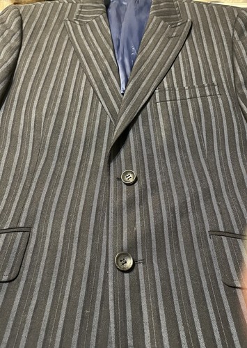 J. Ferrar Men's Business Pin Striped Suit Jacket Size M/M Black - Picture 12 of 15