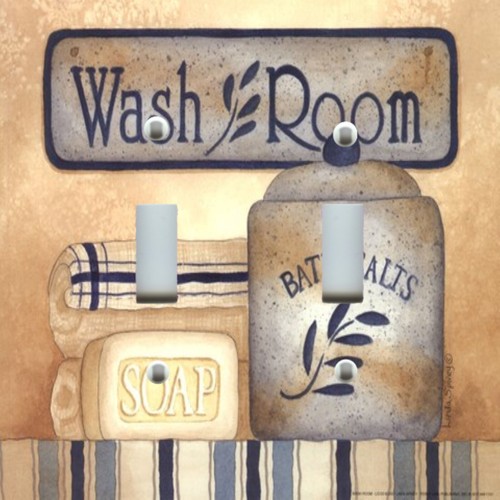 Bathroom Laundry Wash Room Soap Sea Salts Image on Light Switchplate Wall Outlet - Picture 3 of 26
