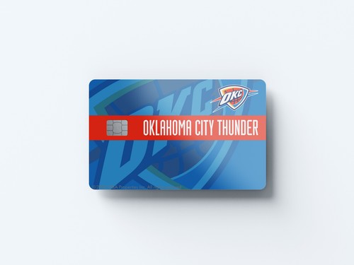 Oklahoma City Thunder Midcourt Design | Credit Card Sticker | Small Chip | Credi