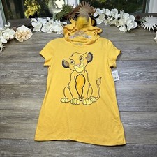 Disney Lion King T-Shirt Size Medium 7-9 Yellow Hooded Ears NEW WITH TAGS NWT