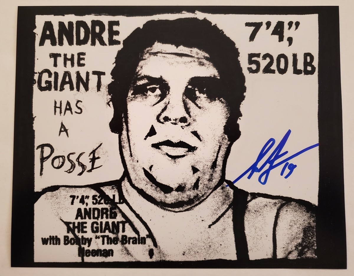 Shepard Fairey Signed Andre The Giant 8x10 Photo Obey Graffiti